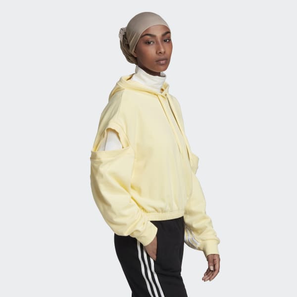 Gelb Hyperglam 3-Streifen Cutout Detail Hoodie F3921