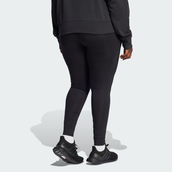 Schwarz Essentials Linear Cotton Leggings – Große Größen