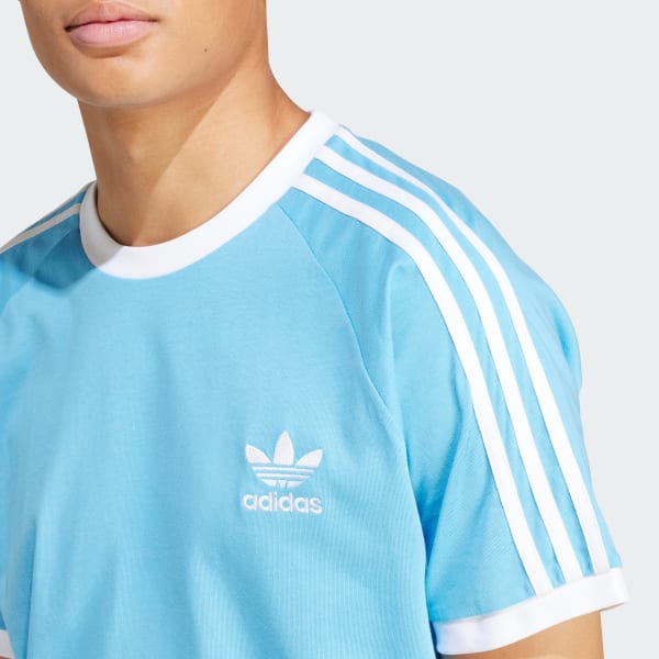 Adidas 3 stripes tee blue hot sale
