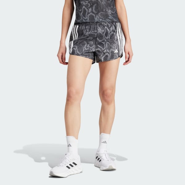 Black Own the Run Excite Allover Print AEROREADY Shorts