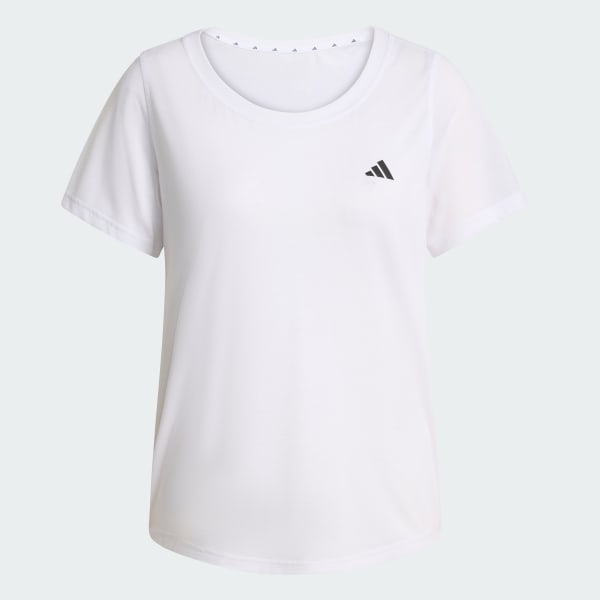 Hvit Workout Essentials Scoop Neck T-skjorte