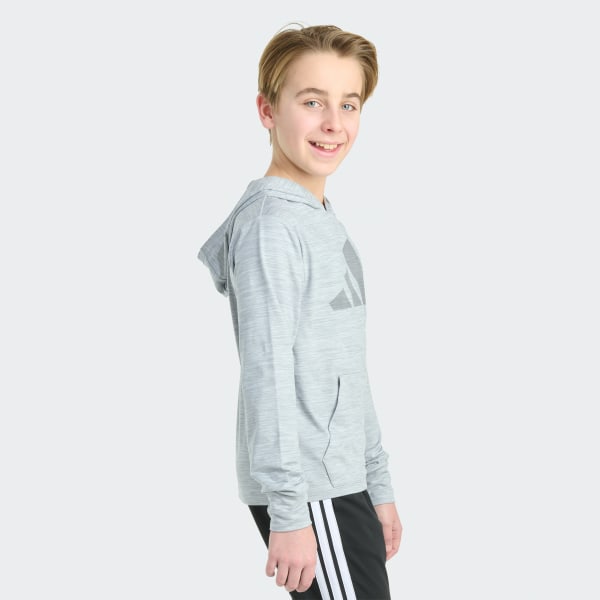 Grey Long Sleeve All Sport Polyester Pullover Hoodie
