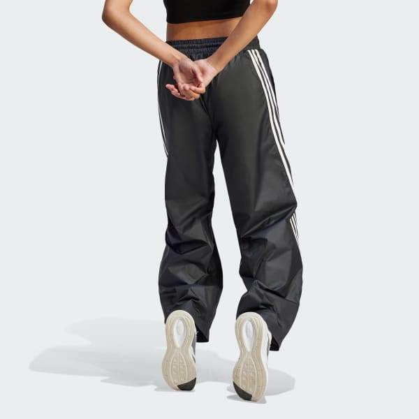 adidas 3-Stripes Loose Fit Windbreaker Pants - Black | adidas Philippines