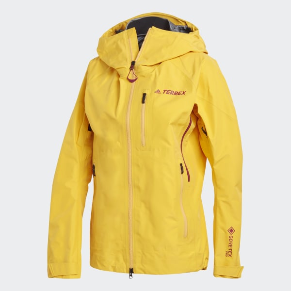 adidas Terrex Techrock GORE TEX PRO Rain Jacket Yellow adidas Terrex Techrock GORE TEX PRO Rain Jacket Yellow