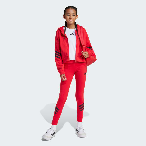 Red Future Icons 3-Stripes Full-Zip Hooded Track Jacket Kids