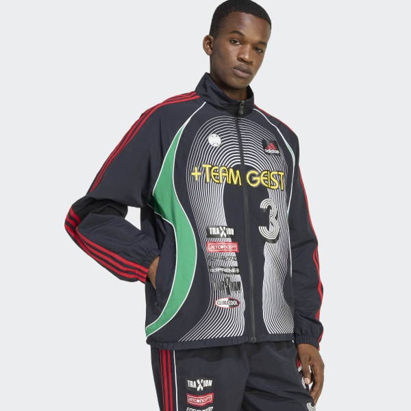 adidas TEAMGEIST MOTO TRACKTOP - Black | Free Shipping with