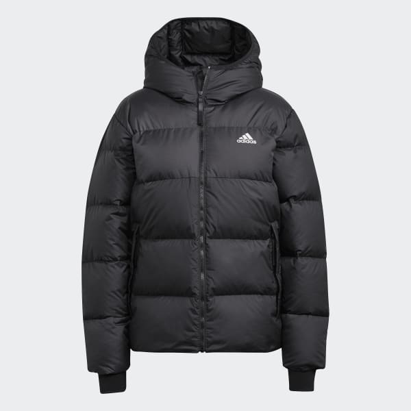 Schwarz D11 Big Baffle Daunenjacke mit Kapuze CZ127