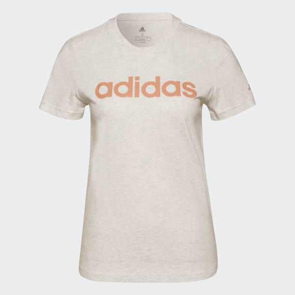 สีขาว เสื้อยืดโลโก้ทรงสลิม LOUNGEWEAR Essentials