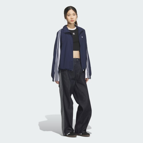 Blue 3-스트라이프 ZIP 트랙 탑