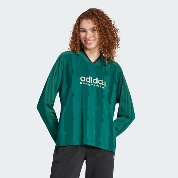 Adidas originals nova three stripe jacquard jersey in green cheap