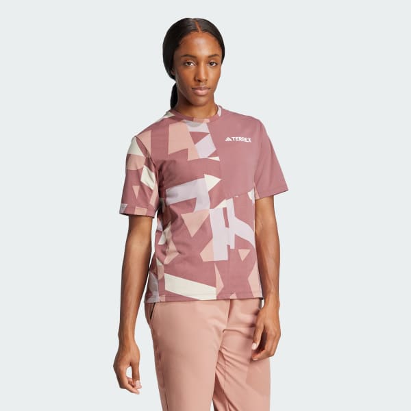 Burgundy Terrex Multi Climacool Printed T-Shirt