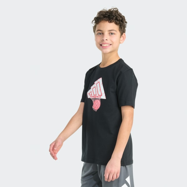 Black Short Sleeve Basketball Hoop Tee

