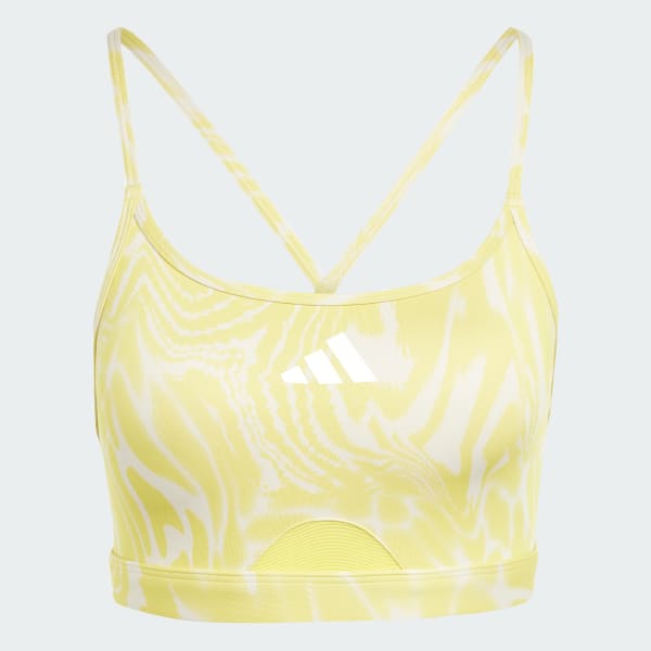 beige Aeroreact Training Light Support 3-Stripes Beha