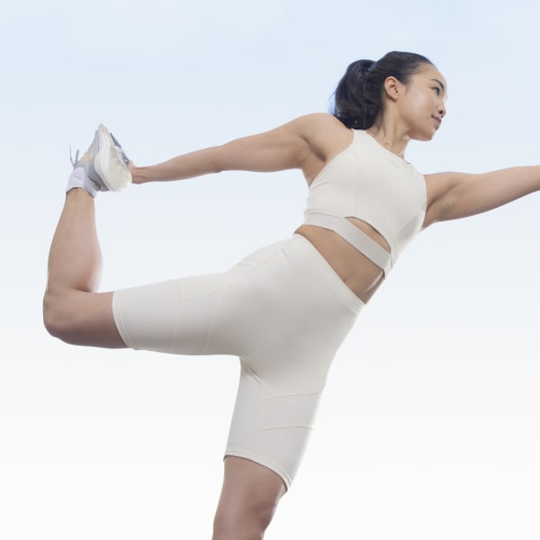 adidas Yoga 4 Elements Studio Pocket Short Tights - White