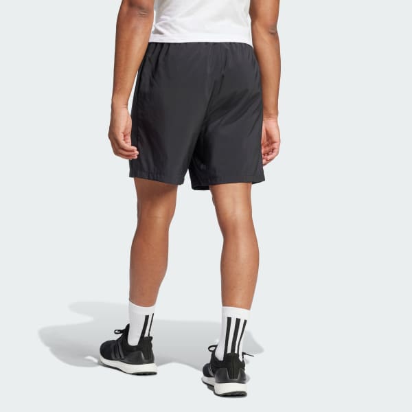 Black Essentials Linear Logo Shorts