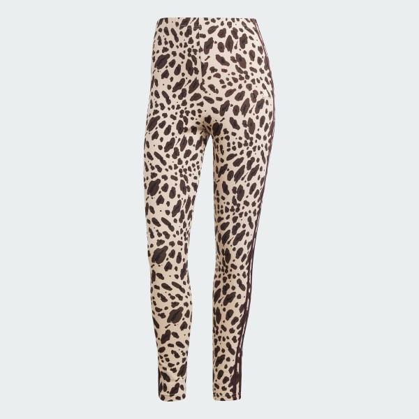 Marrone Leggings Essentials 3-Stripes Animal Print