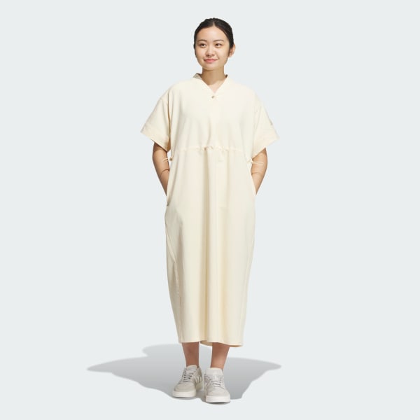 アディダス LUXFLOW カジュアル ウーブン半袖ワンピース - ピンク