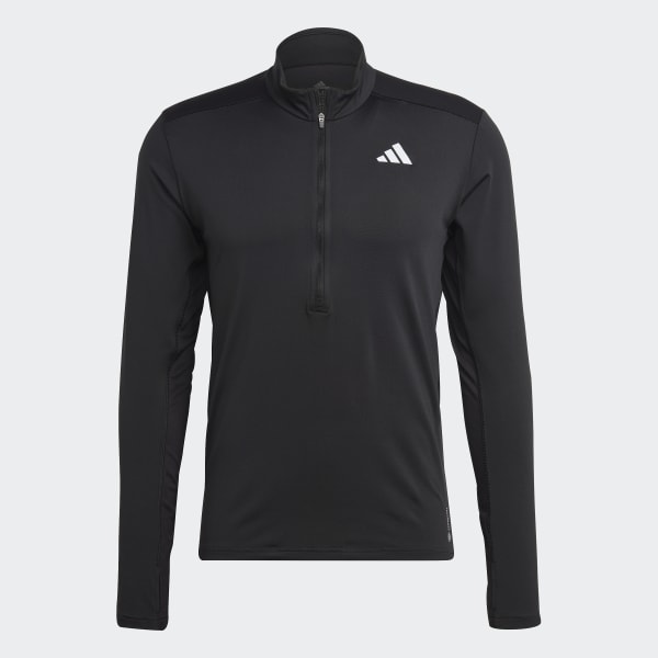 Svart Own the Run 1/2 Zip Tee