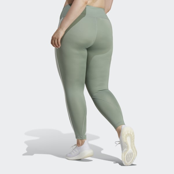 Vert Legging 7/8 Optime TrainIcons 3-Stripes (Grandes tailles)