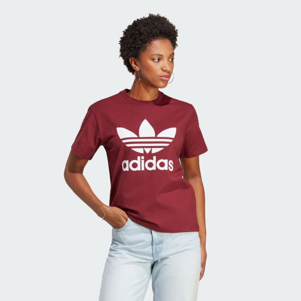 aterrizaje Arriesgado ganado Camiseta Adicolor Classics Trefoil - Burgundy adidas | adidas España