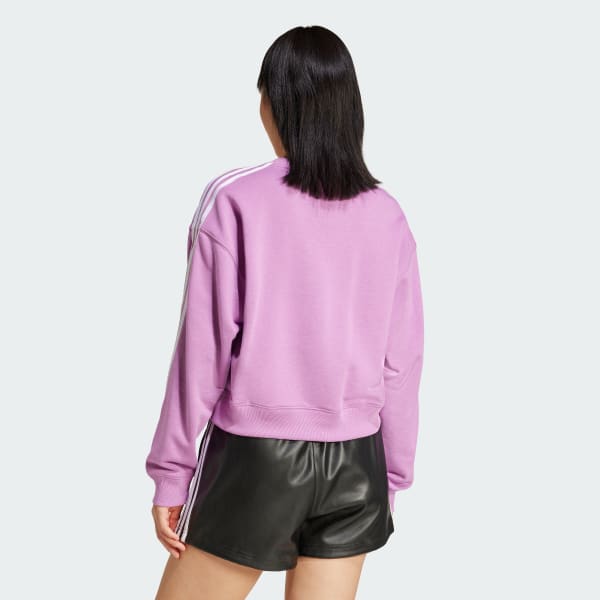 Morado Buzo 3 Rayas de Cuello Redondo