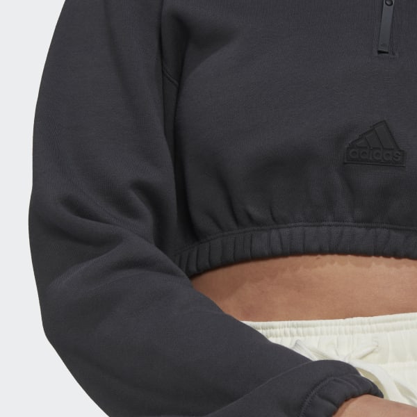 Cinzento Cropped Half-Zip Sweatshirt L4672