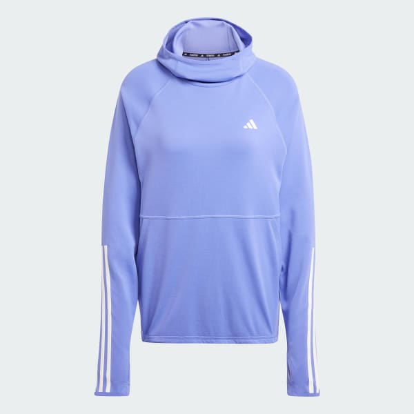 Blau Own the Run 3-Stripes Hoodie
