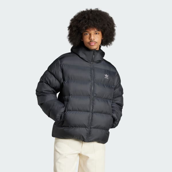 Svart Tonal Hooded Puffer Jakke