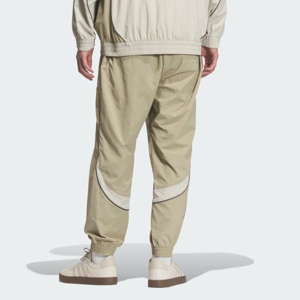 ブラウン BRAND LOVE  ルーズフィット ライトウーブン フルレングス エラスティックカフ パンツ