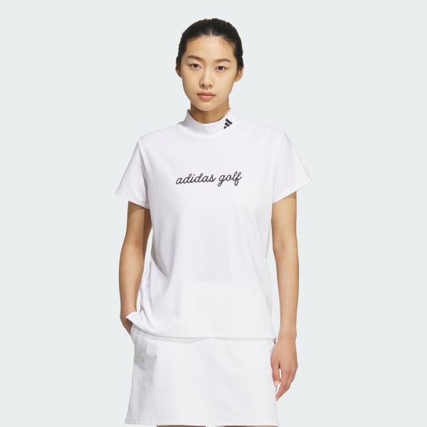 สีขาว Heat.rdy คอเสื้อสูงปิดคอเล็กน้อย แขนสั้น