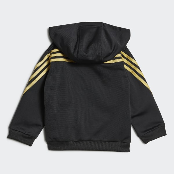Negro Conjunto Future Icons Shiny Allover Print (Género neutro)