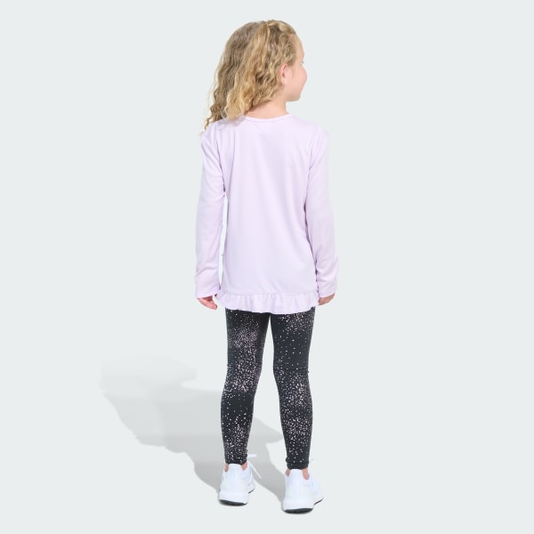 Melange printed leggings top