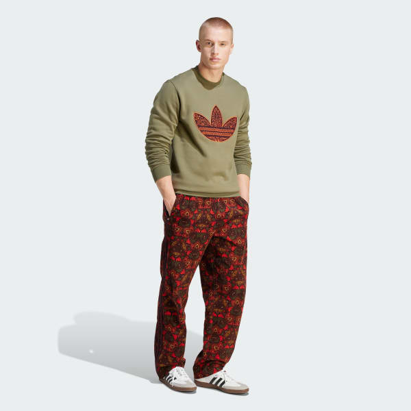 Green Corduroy Appliqué Crewneck Sweatshirt