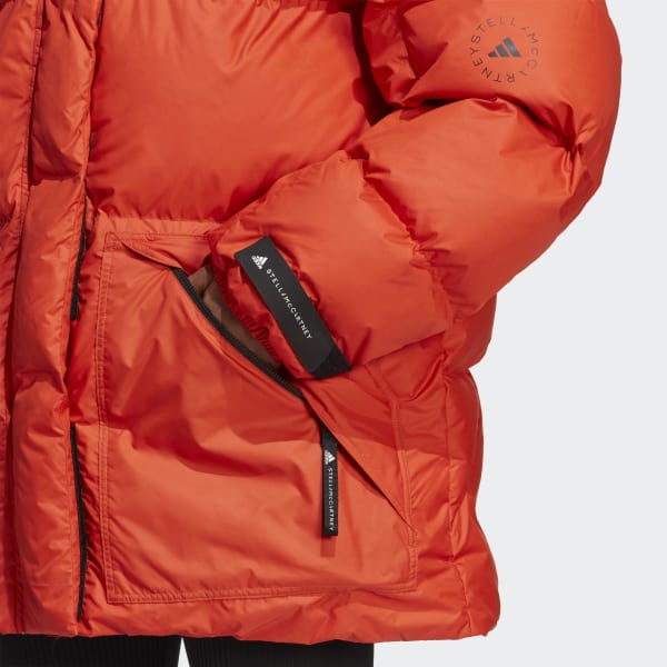 Orange Veste d'hiver matelassée mi-longue adidas by Stella McCartney