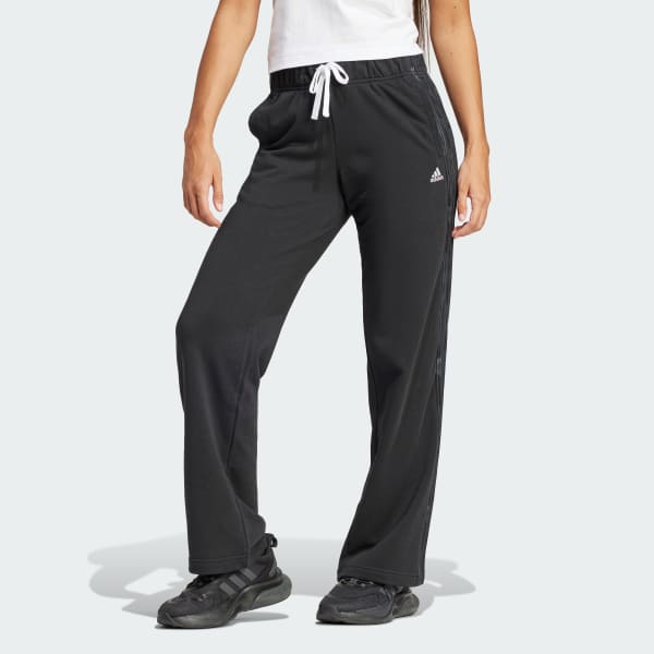 Preto Calça Moletinho Estampa Floral Três Listras