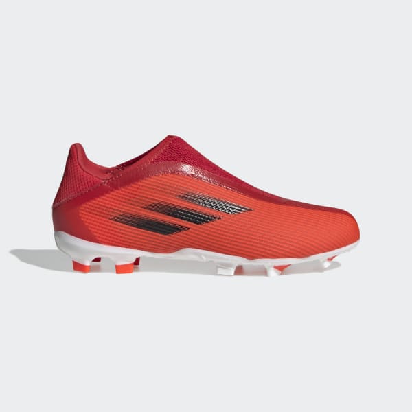 Rojo Calzado de Fútbol X Speedflow.3 Sin Cordones Terreno Firme