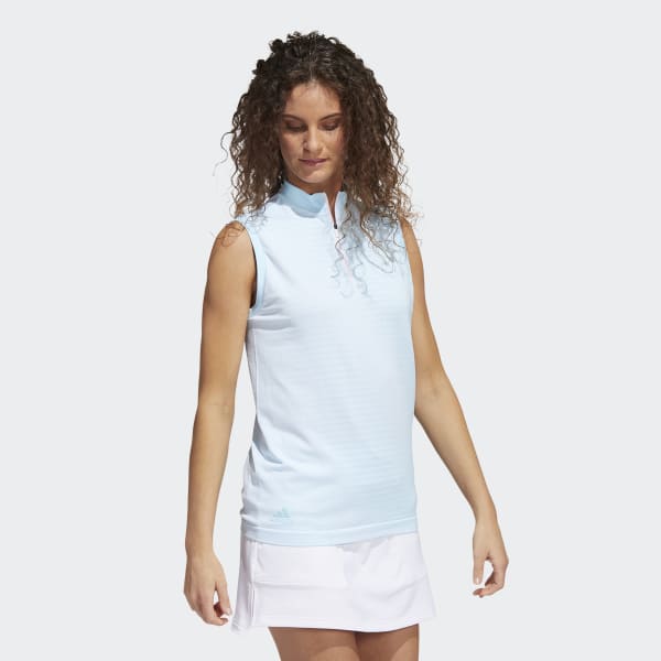 Blau Primeknit Sleeveless Poloshirt V9123