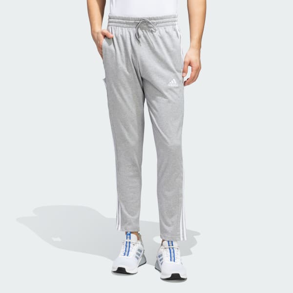 adidas 3 Stripes Single Jersey TO Pants - Grey | adidas India