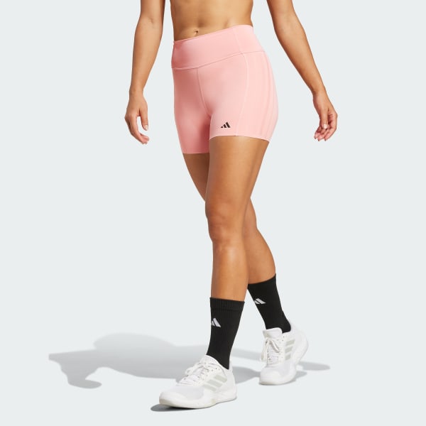 Pink Optime 4-Inch Raw-Cut-Hem Leggings