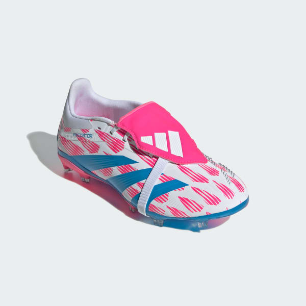 White Predator Elite Fold-Over Tongue Firm Ground Boots Kids