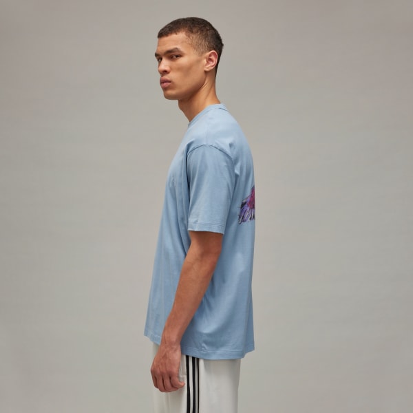 Blue Y-3 Graphic Short Sleeve Tee