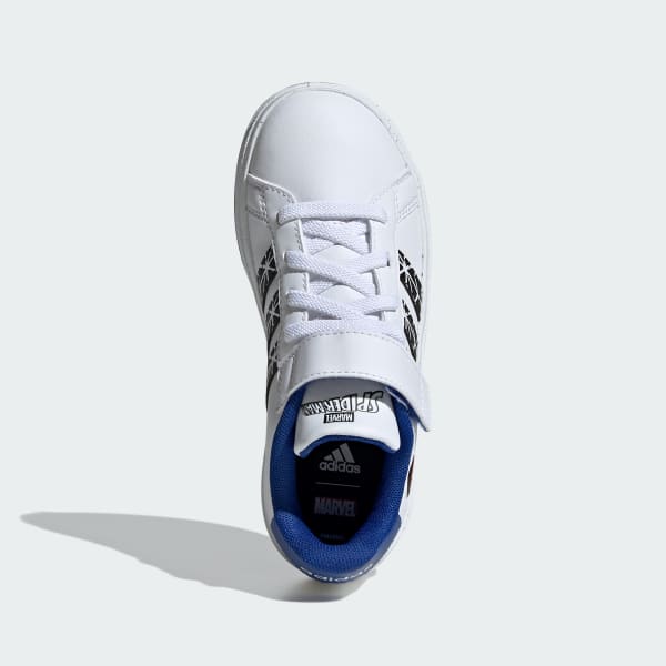 White ADIDAS MARVEL GRAND COURT SPIDER-MAN SHOES KIDS