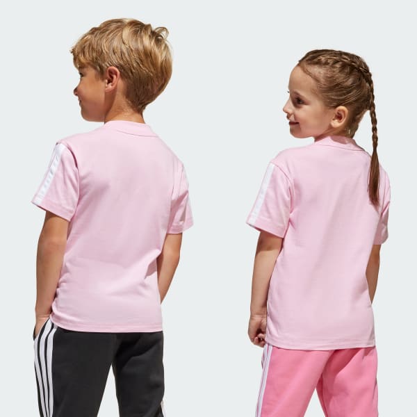 Rosa Playera Seasonal Essentials Tiberio con las 3 Franjas para niños