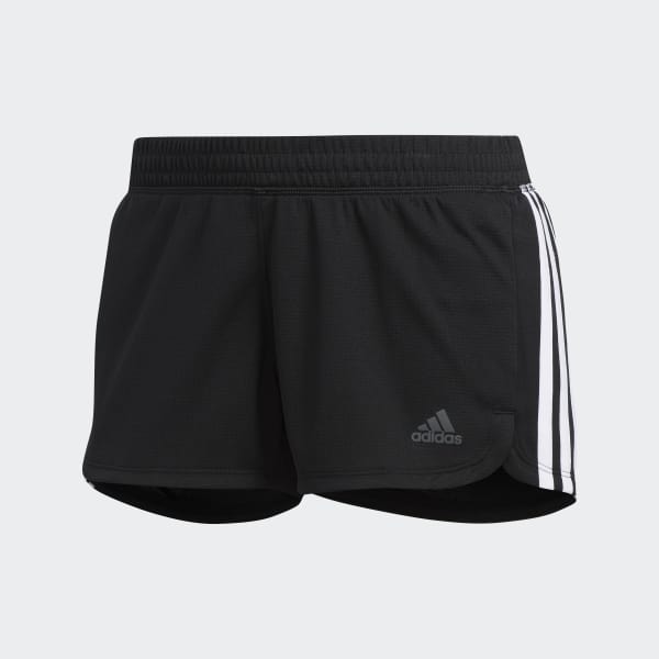 Pantalones cortos Knit Pacer 3 bandas negros y blancos para mujer | adidas