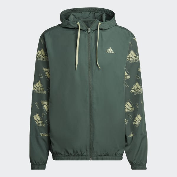 groen Woven Allover Print Trainingspak UV642