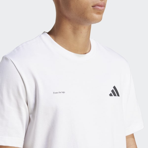 adidas Lens Power Of Three Hoop Graphic Tee - White | Free