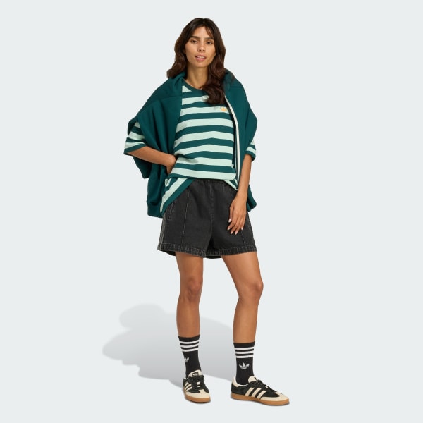 グリーン アディダス オリジナルス ATHL DEPT ストライプ 半袖Tシャツ