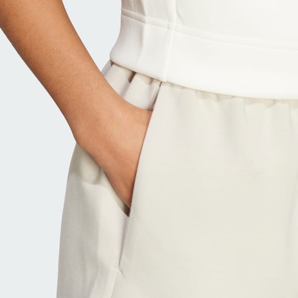 adidas Soft Lux Loose Shorts - Beige | Free Shipping with