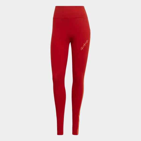 Red Adicolor Sliced Trefoil High-Waisted Tights