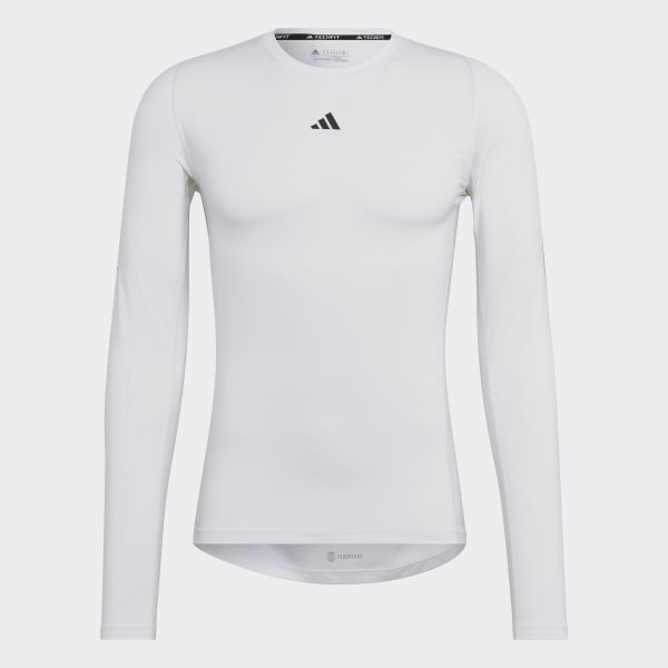 adidas Techfit Fitted Long Sleeve 3 Stripes Top - Mens Training